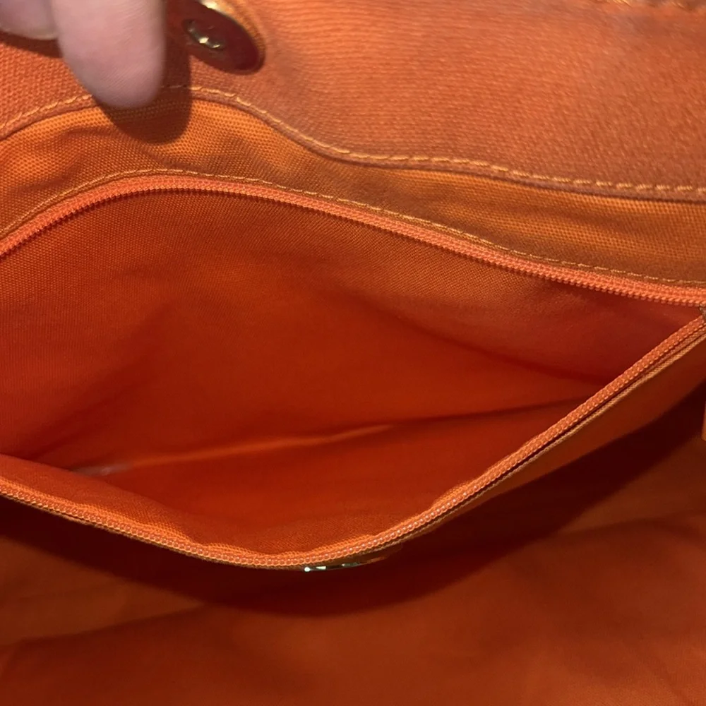 Tory Burch Ella Tote Bag Orange Medium Size
